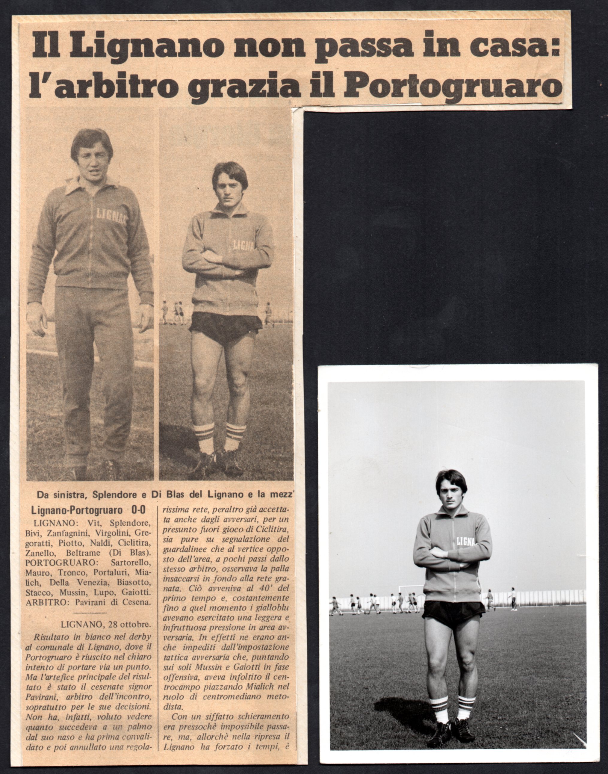 A.C. Lignano settembbre1973 serie D  Di Blas Claudio 635